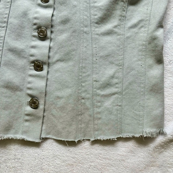 ZARA Top Strapless Silver Blue Denim Corset Style Tube Top—NWT—XXL - Picture 10 of 16